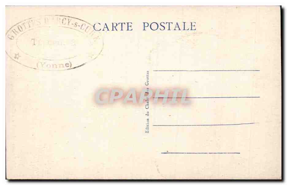 CPA Grottes d'Arcy sur Cure Salle Sainte Marguerite — Verso