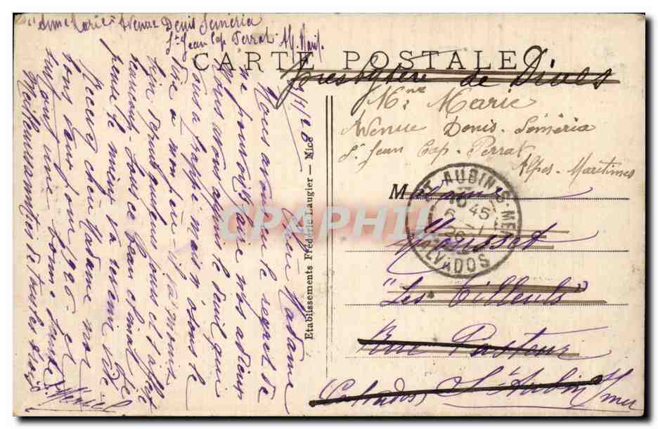 St-Jean-Cap-Ferrat — La pointe de Corniche (Etude artistique) — Denis Marra, 85 — Verso