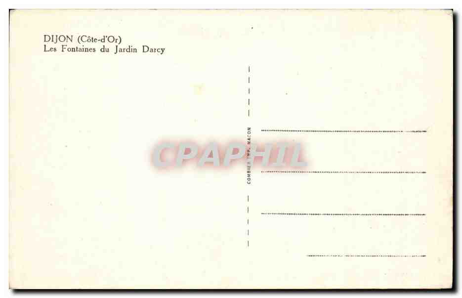 CPA Dijon Les fontaines du jardin dArcy — Verso