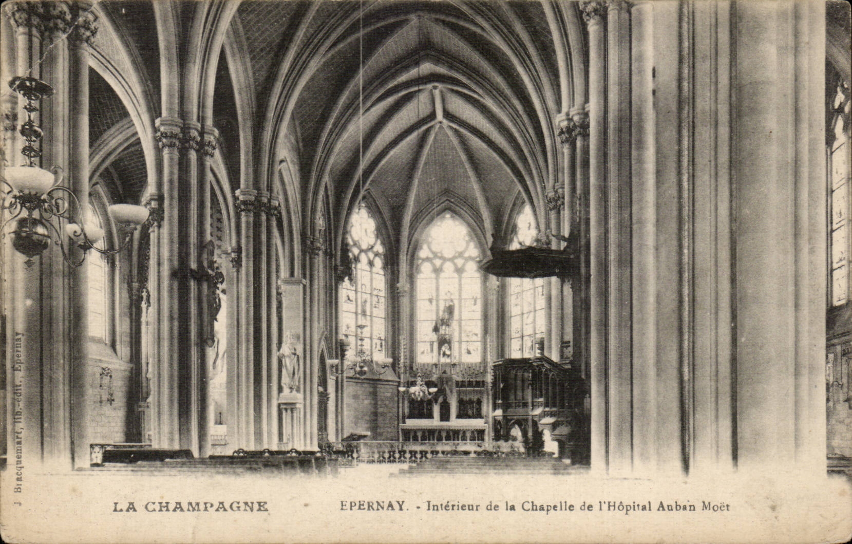 Epernay - Intérieur de la Chapelle de l'Hôpital Auban Moët — J. Bracquemart, 16e édit. Epernay
