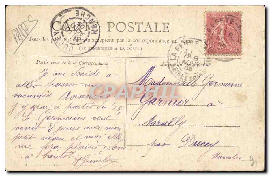 Paris - 5 - Le Pantheon - Collection Petit Journal CPA  — Verso