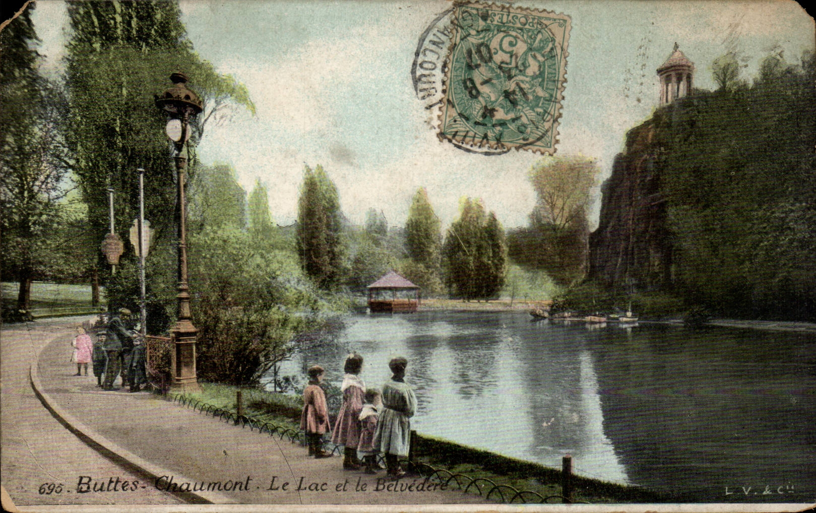 Paris - 19 - Buttes Chaumont - Le Lac - Enfants CPA 