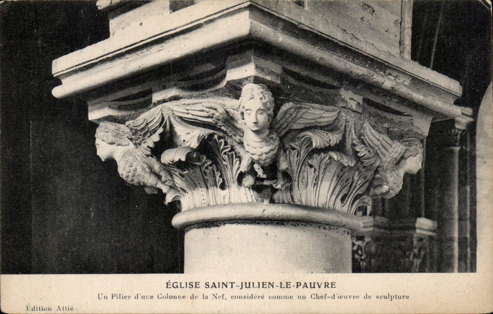 Paris - 5 - Saint Julien le Pauvre - Pilier d'une Colonne - CPA 