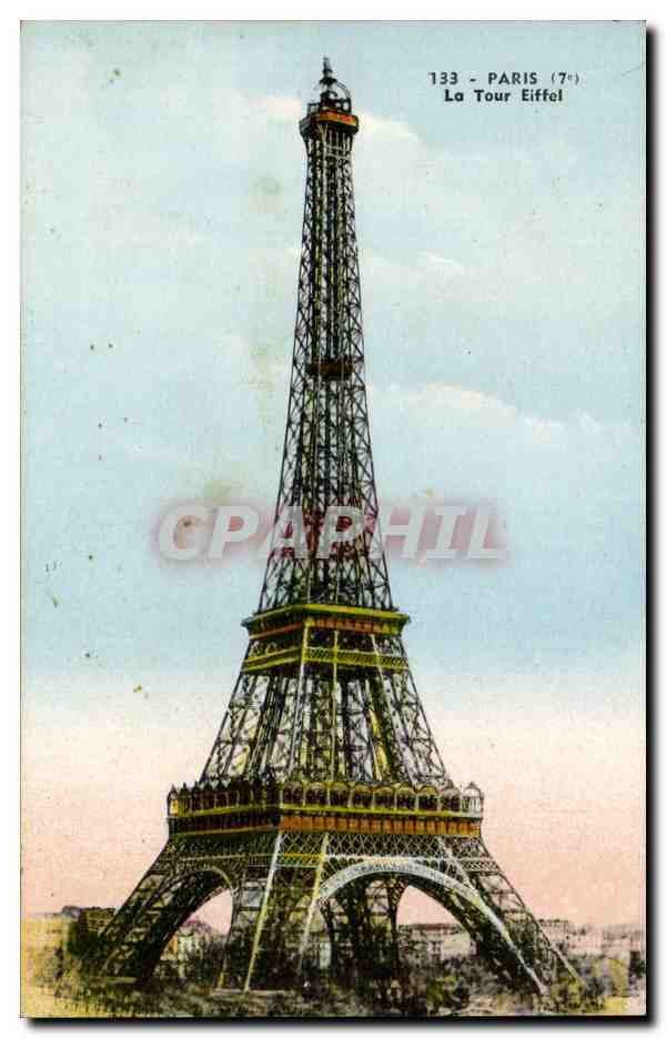 Paris - 7 - La Tour Eiffel - Eiffel Tower - CPA 