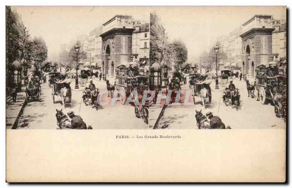 Paris - 9 - Les Grands Boulevards - Vue Stereoscopique - CPA 