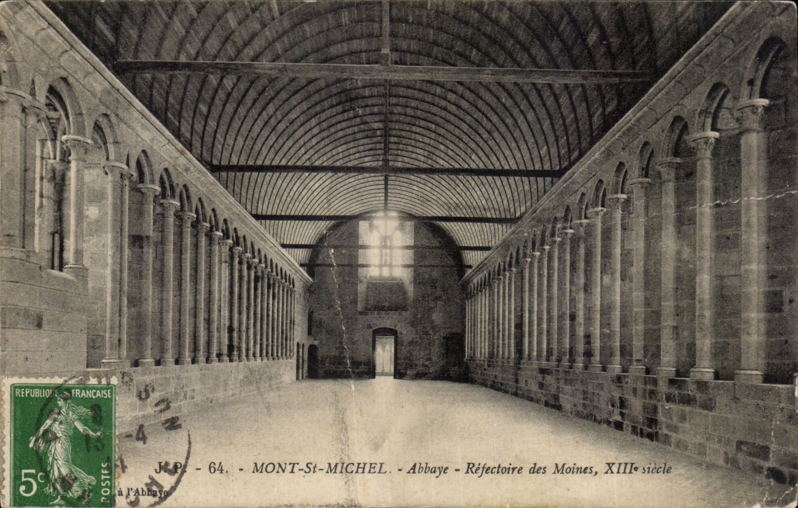 Mont-Saint-Michel - Abbaye - Réfectoire des Moines, XIIIe siècle