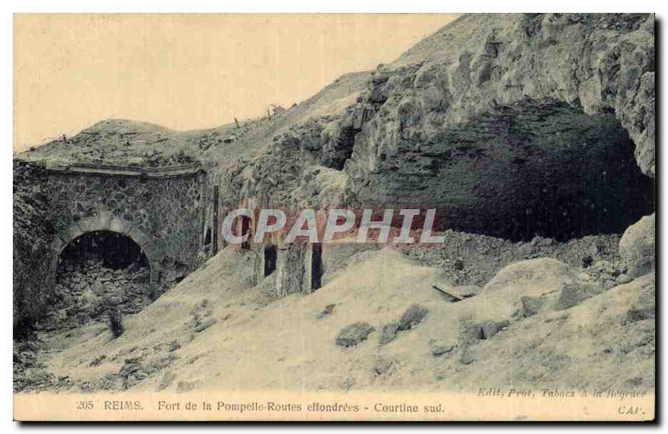 Reims - Forte de la Pompelle routes effrondees - CPA 