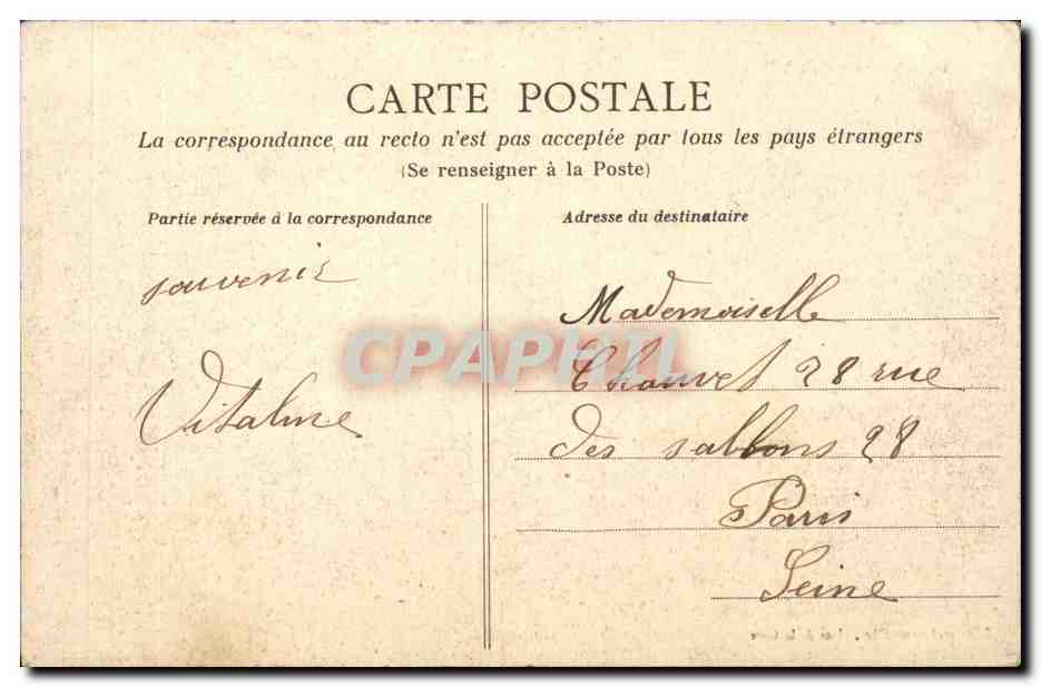 Flers - Hotel de Ville et Chateau- CPA  — Rückseite