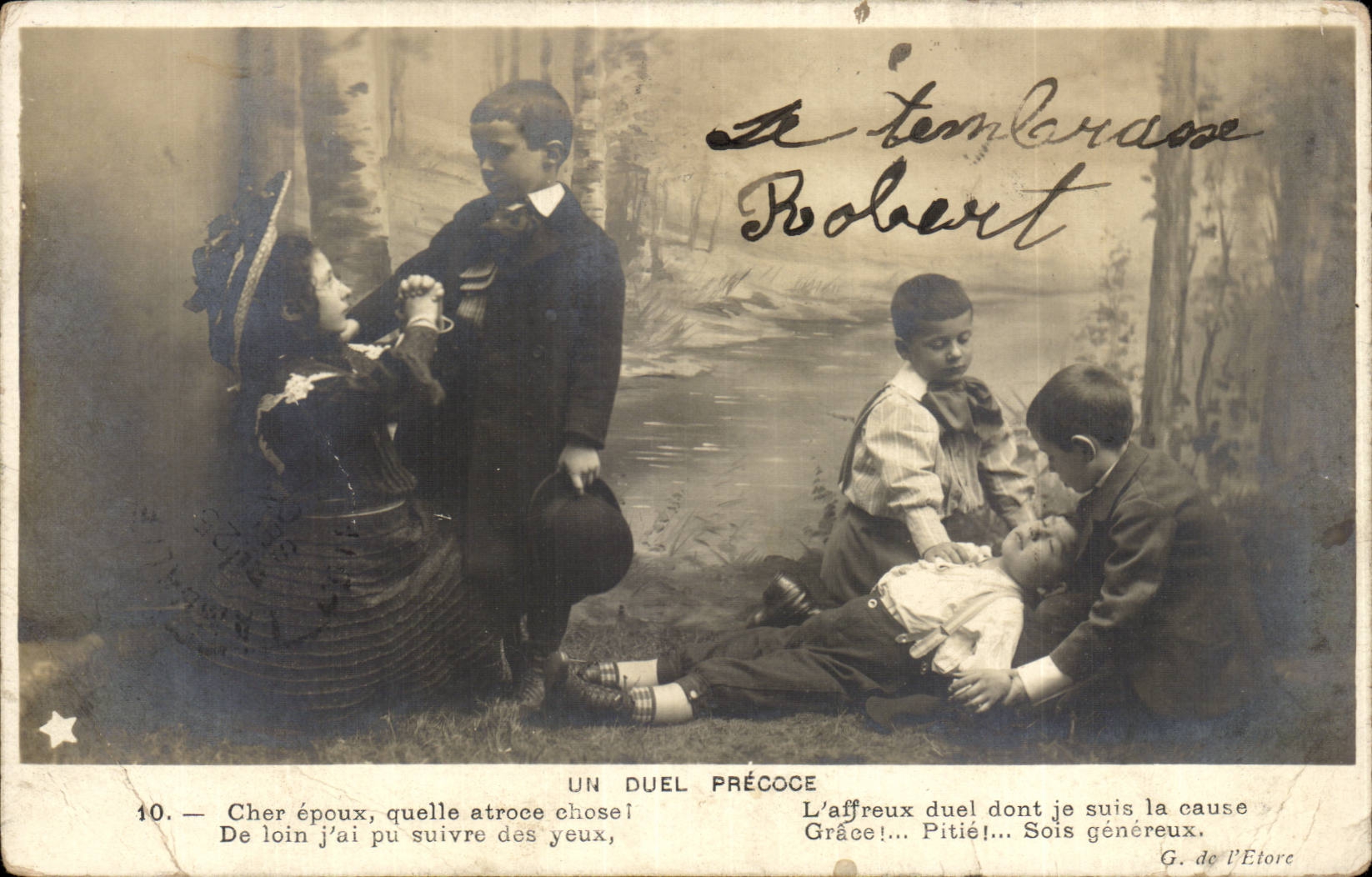 Fantaisie - Enfant - Duel Precoce - CPA 