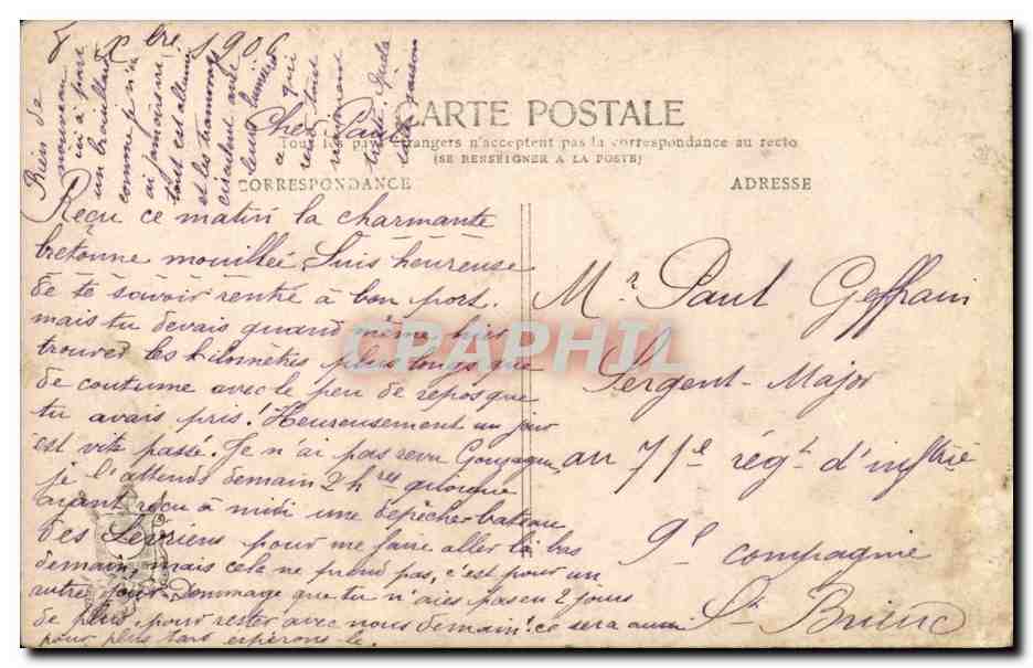 Junge Frau mit einem Strauß von Mäglingen — Verlag P. P. (Paris) — Seriennummer nicht sichtbar — Rückseite