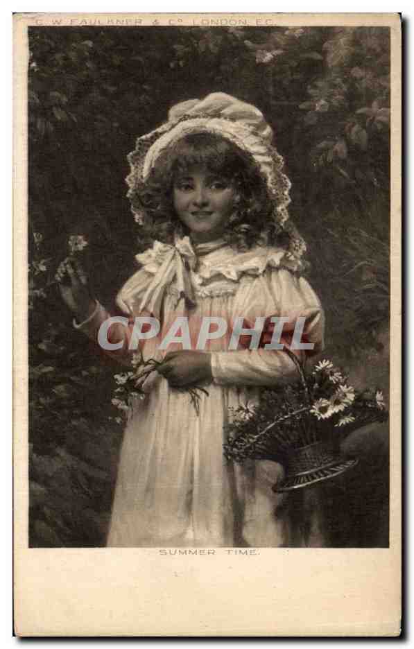 Fantaisie - Enfant - Curly haired little girl - CPA 
