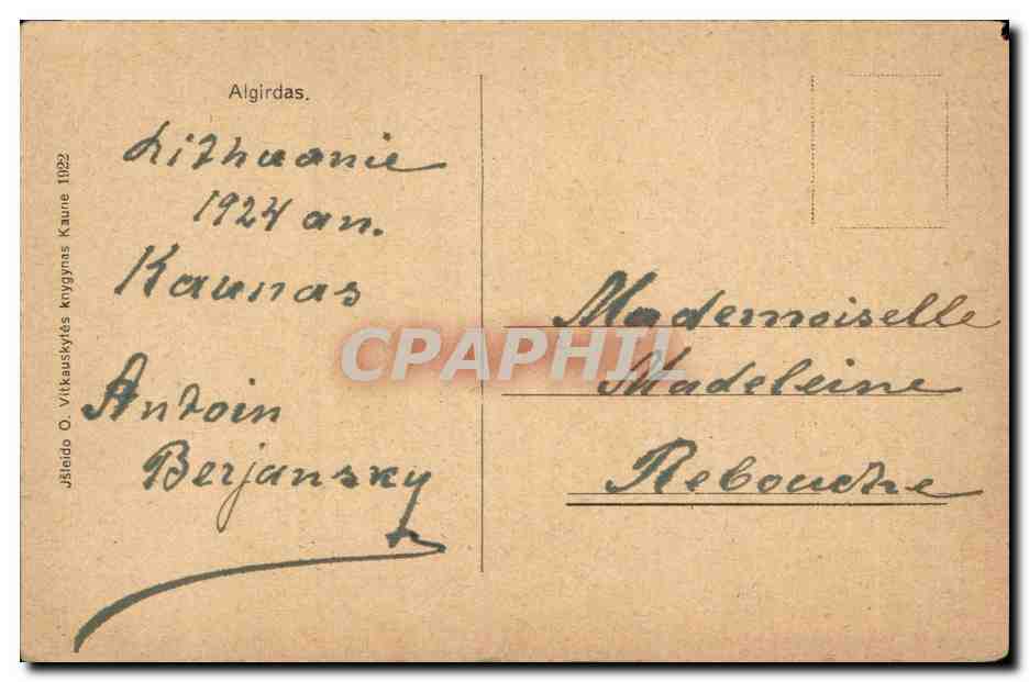 Pologne - Poland - Polen - Lithuania - Algirdas - Prince of Kreva - Grand Duke of Lithuania- CPA  — Rückseite