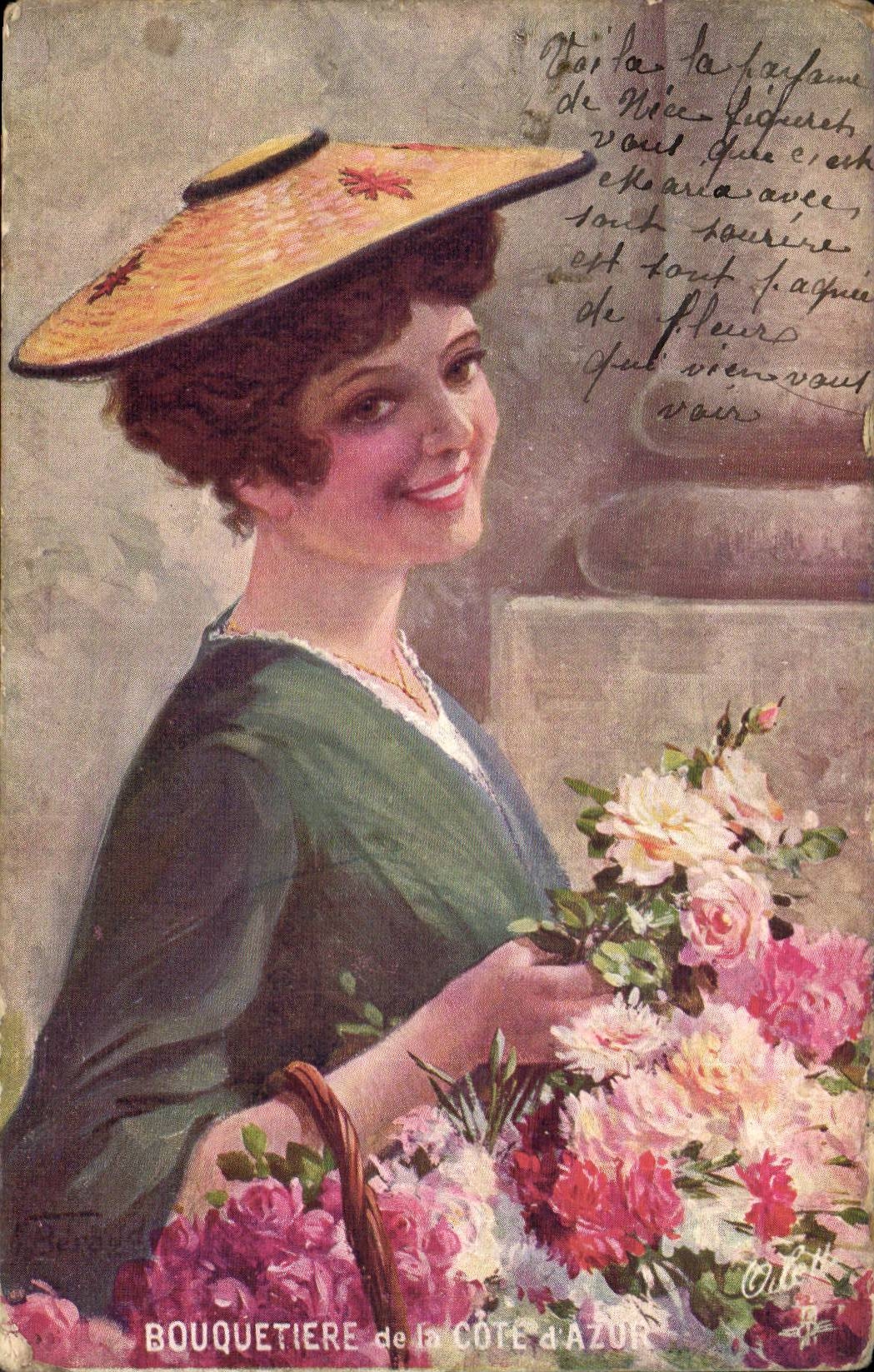 Fantasie - Femme - Woman with chinese hat - chinois - chine - china - CPA 