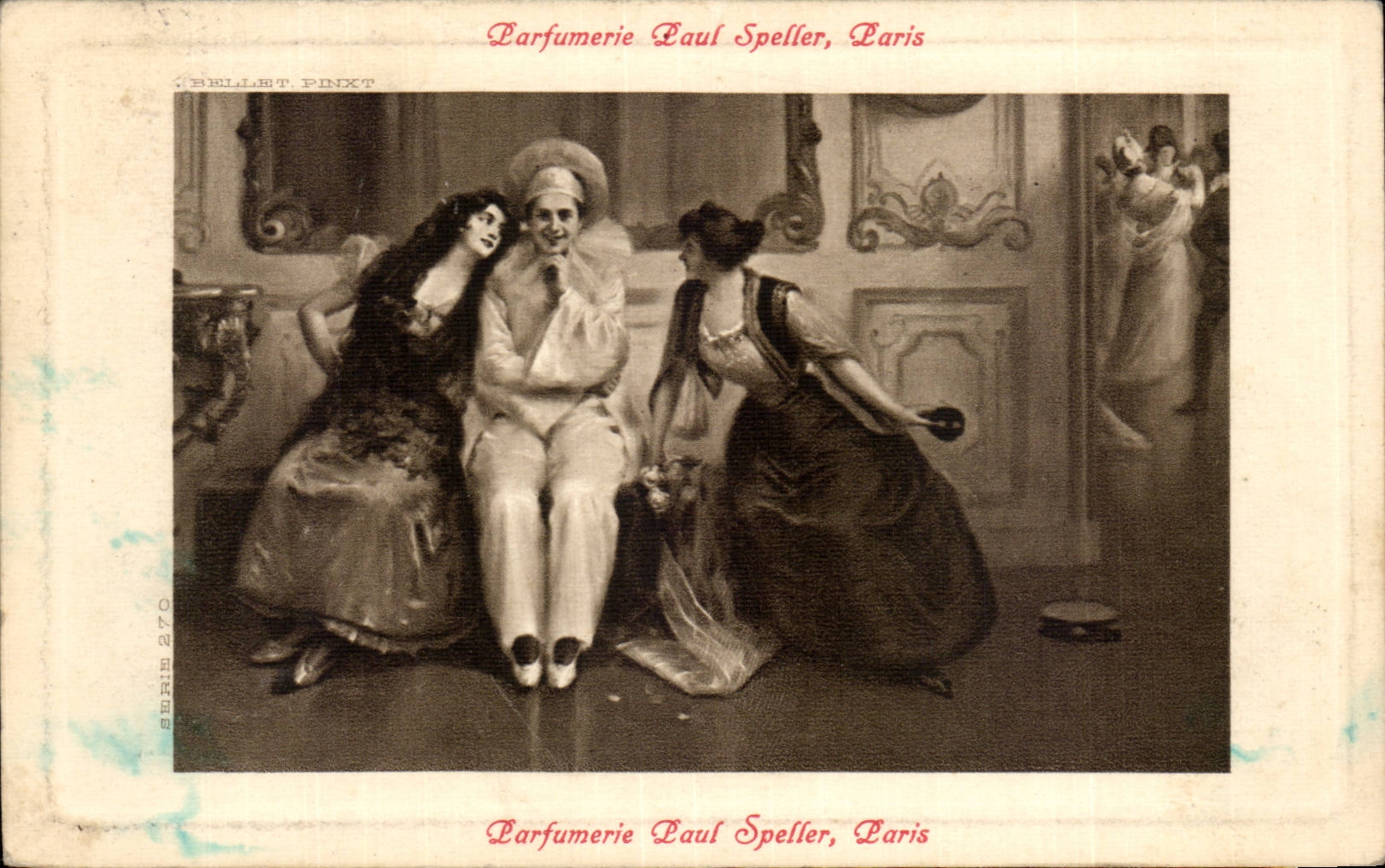Fantasie - Femme - Pafumerie Paul Speller - Paris - Clown Pierrot - CPA 