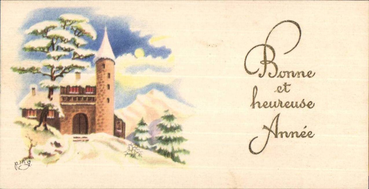Fetes - Bonne Annee - Castle in Winter - CPA 