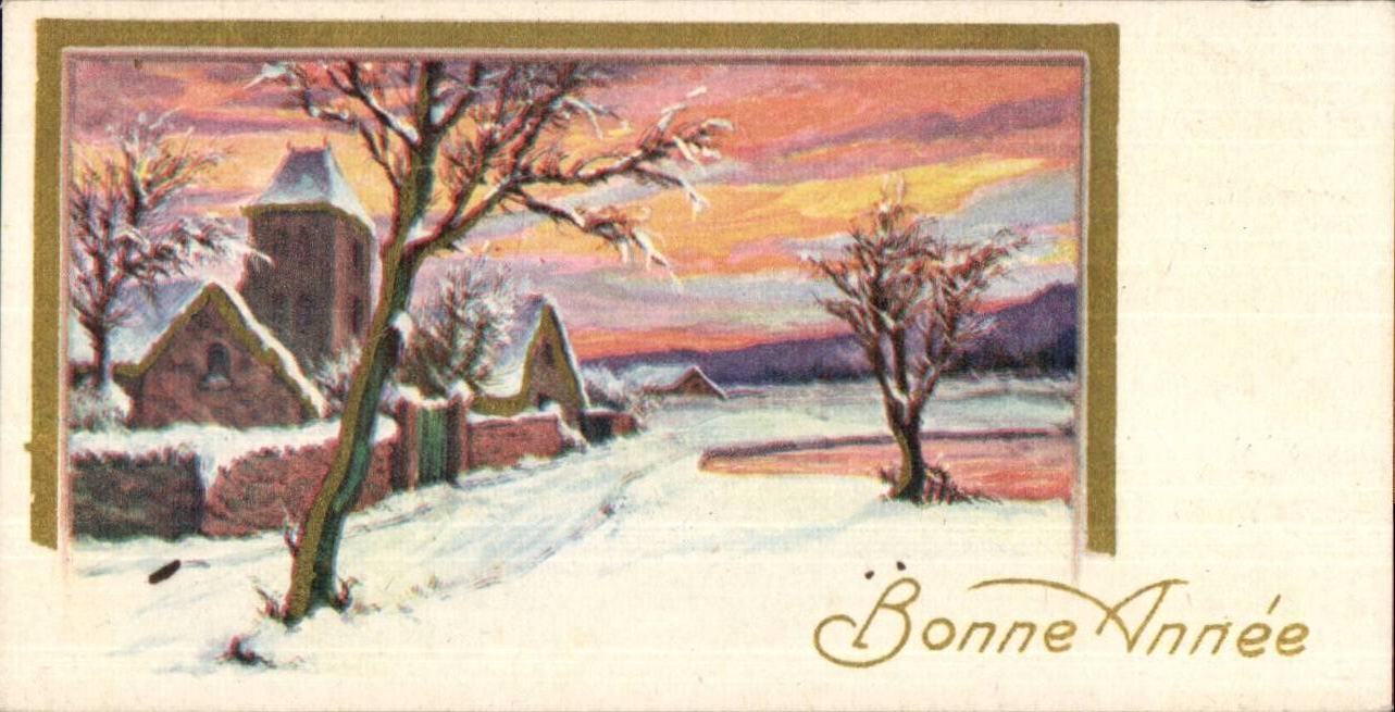 Fetes - Bonne Annee - Winter Scene - CPA 
