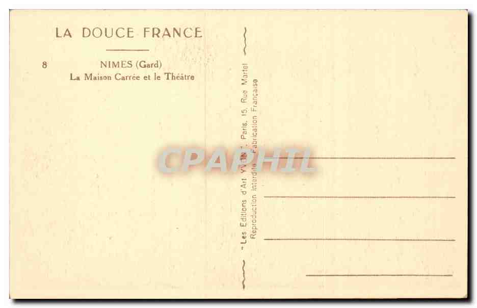 Nîmes (Gard) — La Maison Carrée et le Théâtre — Éditions La Douce France — Rückseite