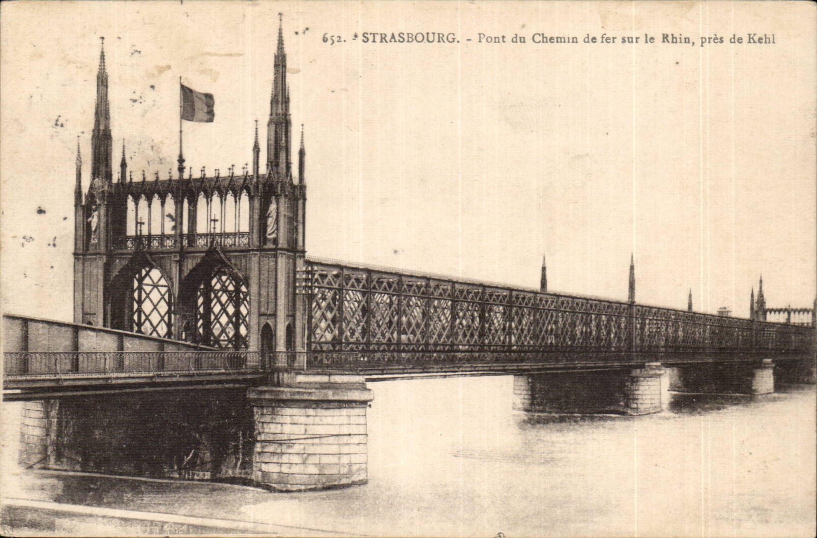 Strasbourg - Pont du Chemin de Fer sur le Rhin pres de Kehl - CPA 