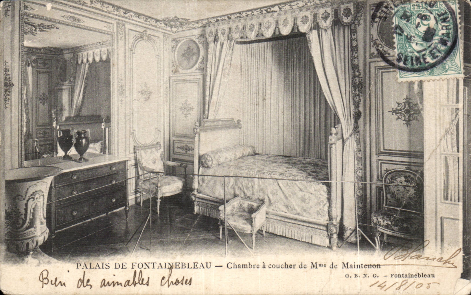 Palacio de Fontainebleau — Habitación de Madame de Maintenon — G.B.N.G. — Fontainebleau