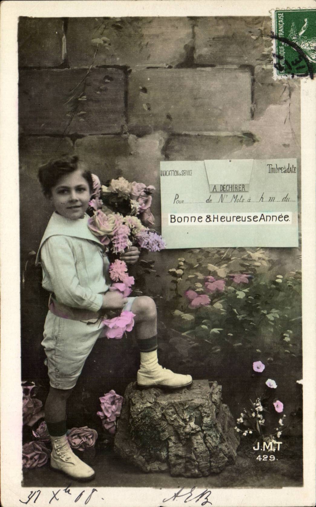 Fantaisie - Enfant - Bonne et Heureuse Annee - CPA 