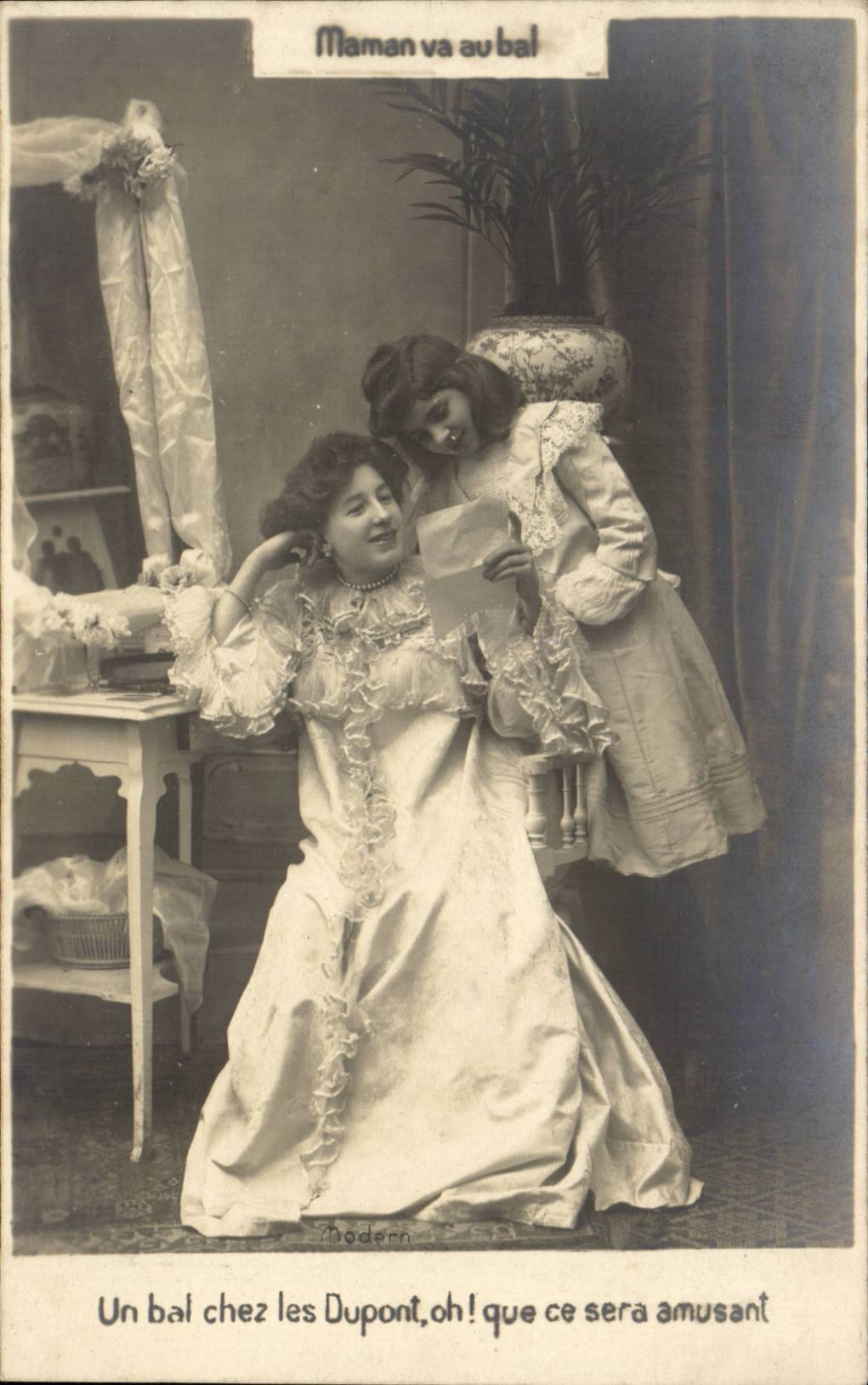 Maman va au bal — scène de bal chez les Dupont — éditeur Modern