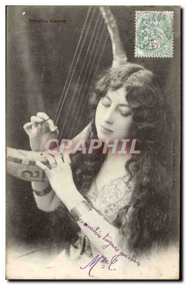 Mujer tocando la cítara — Profil's Grecs — editor no visible