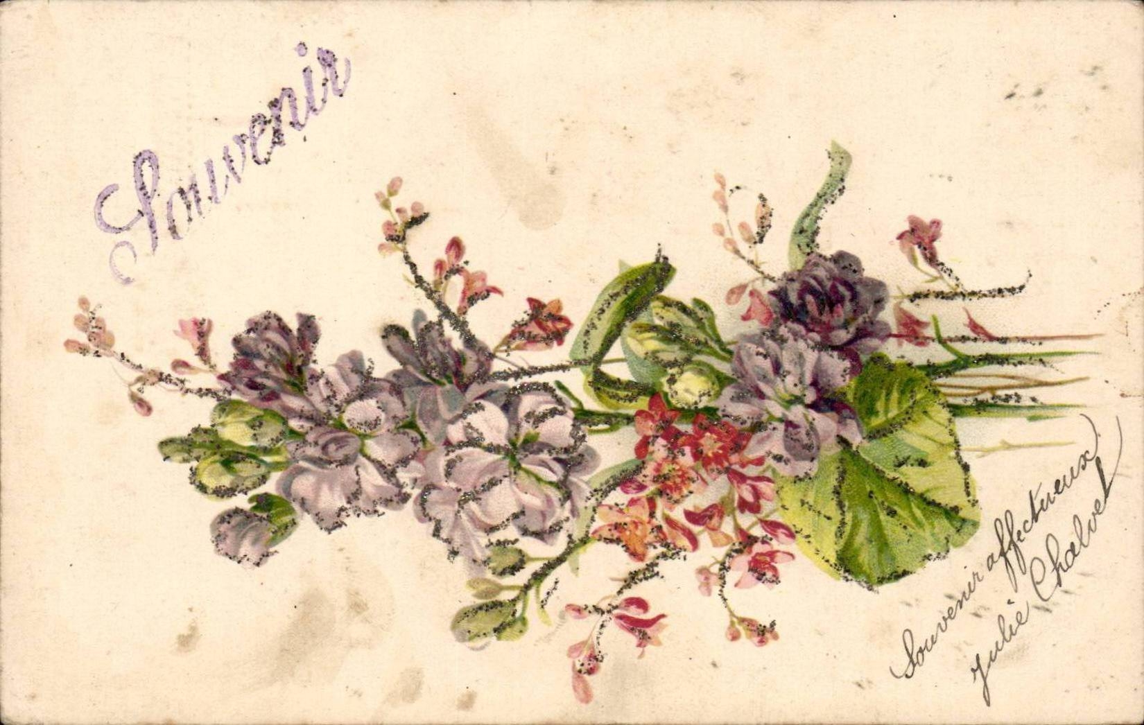 Fleurs - Sweet sprig of flowers - CPA 