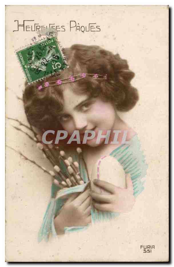 Fantaisie - Enfants - Paques - Easter - Ostern - Beautiful a little girl - CPA 