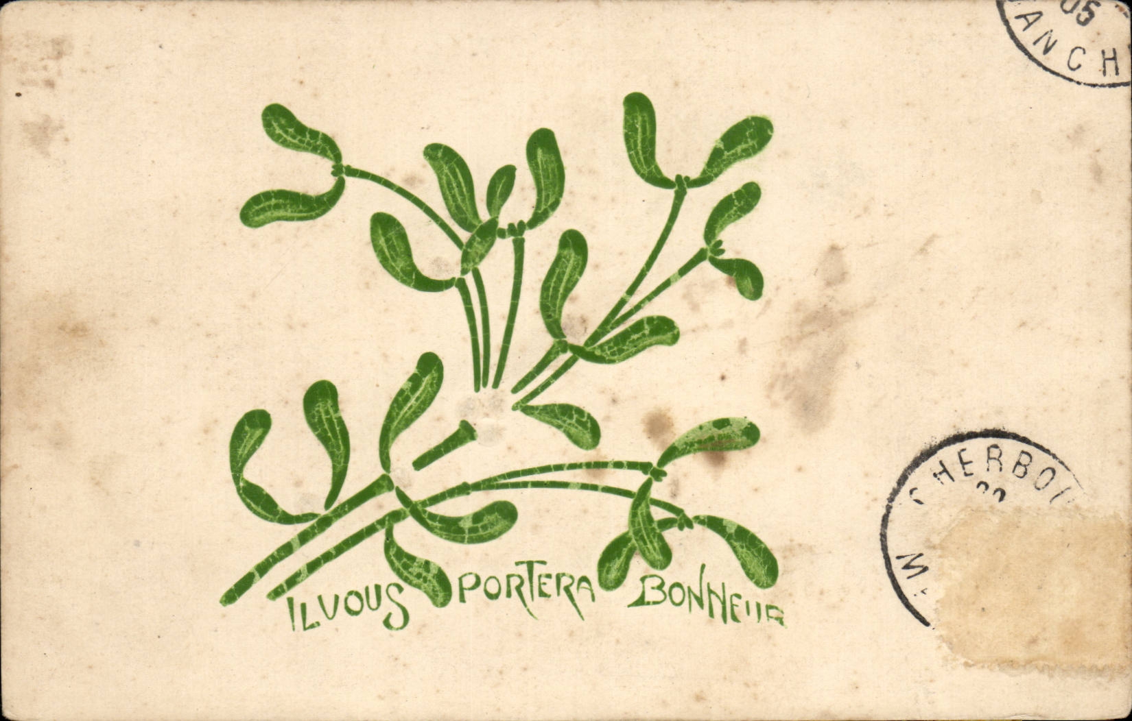 Fleurs - Fowers - Houx - hollt - il portera bonheur CPA 