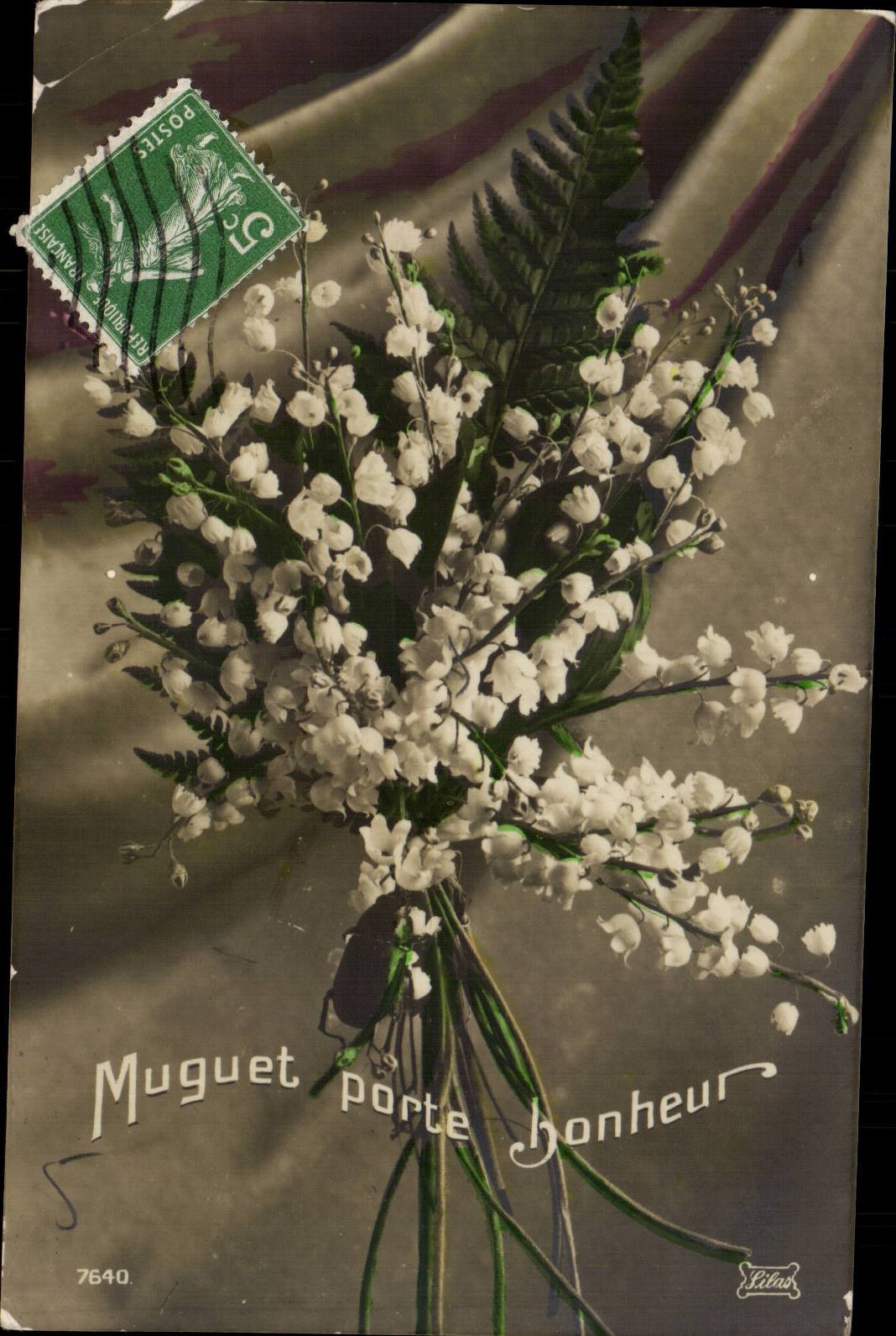 Fleurs - Flowers - muguet - lily of the valley CPA 