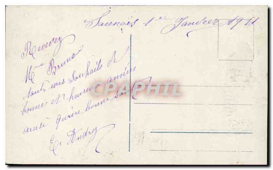 Fantaisie - Enfant - Little girl with reindeer in snowy scene CPA  — Verso