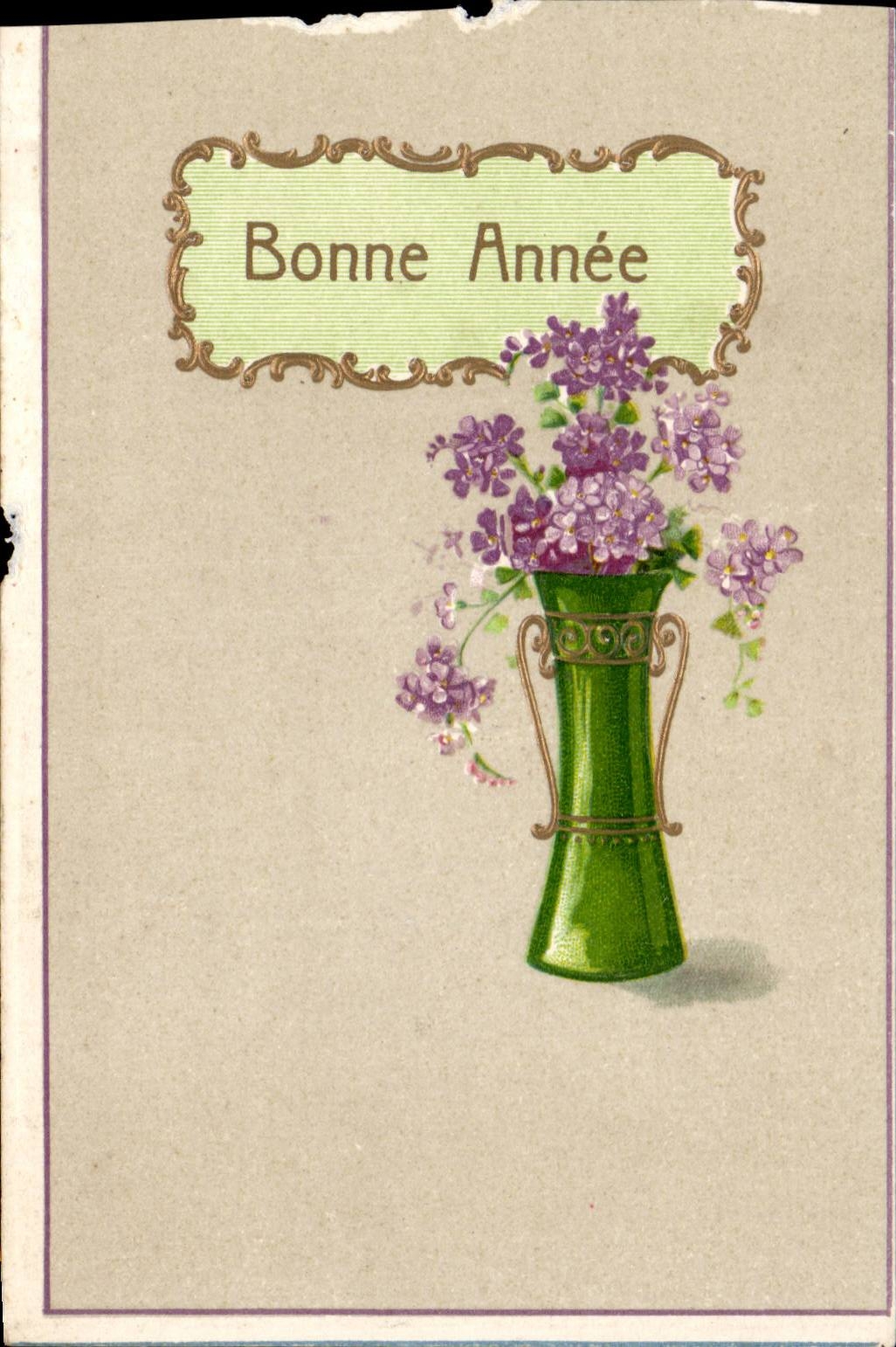 Fetes - Bonne Annee - Fleurs - Flowers CPA 