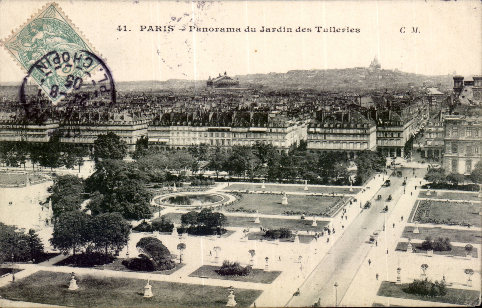 Paris - 1 - Panorama du Jardin des Tuileries - CPA 