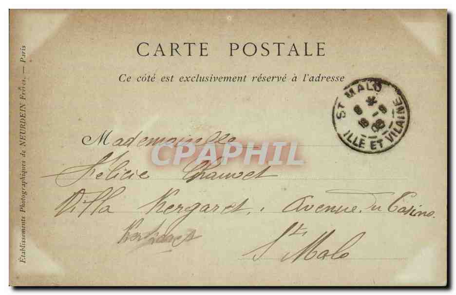 Paris - 8 - Rue Monceau - La Grande Allee - CPA  — Verso