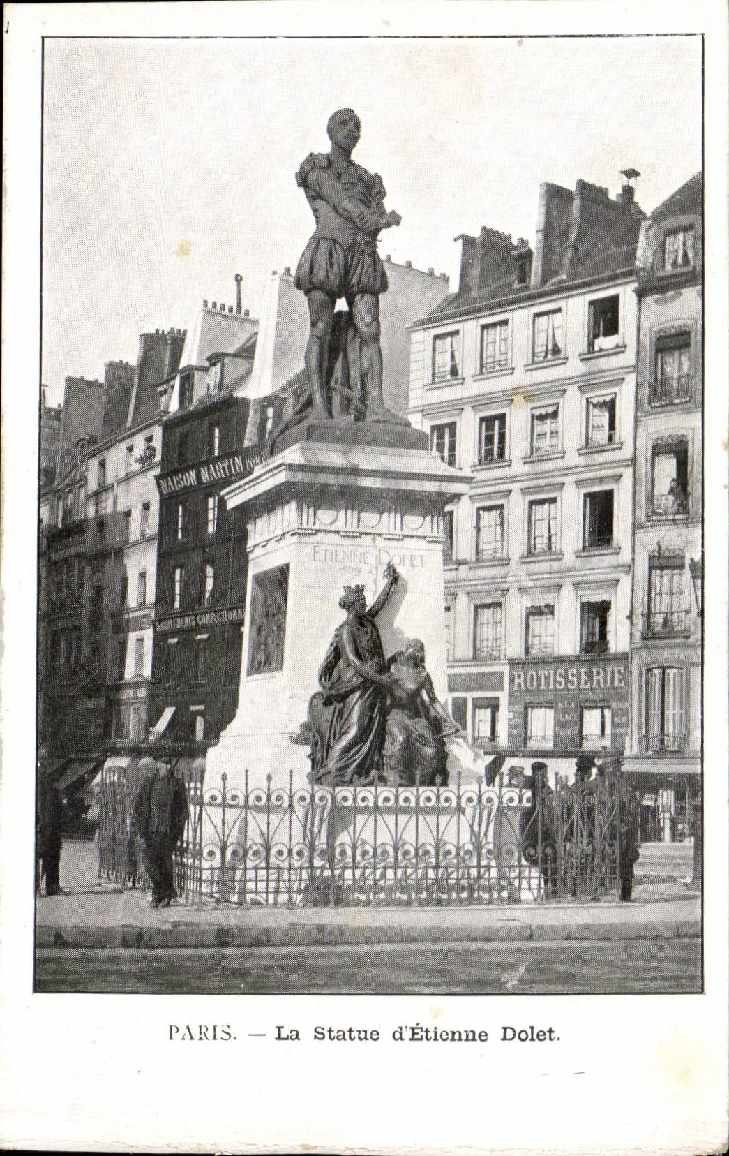 Paris - 5 - Statue de Etienne Dolet - CPA 