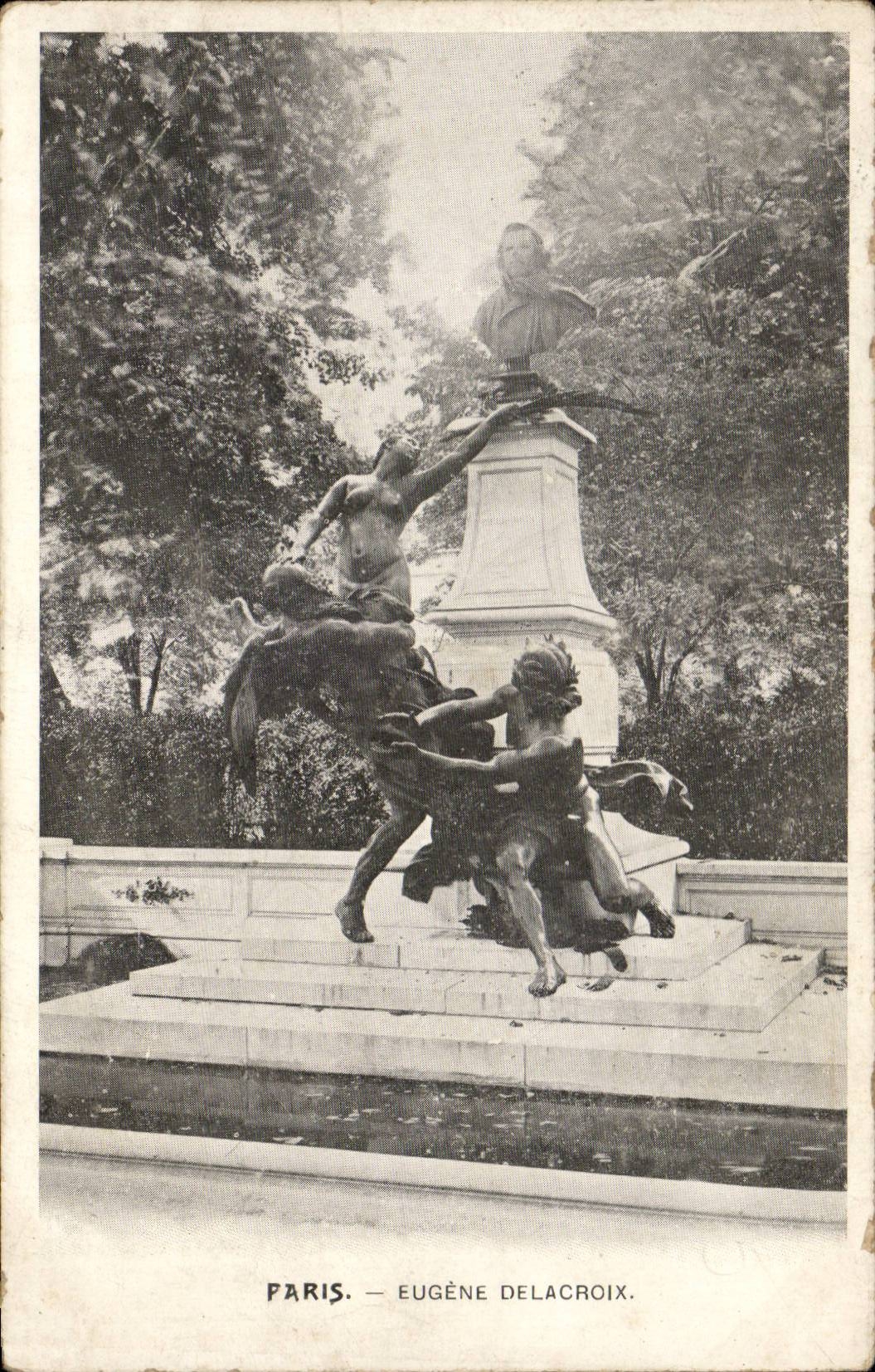 Paris - 6 - Statue Eugene Delacroix - CPA 