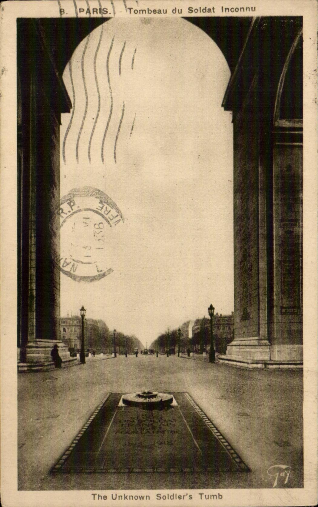 Paris - 8 - Tombeau du Soldat Inconnu - L'Arc de Triomphe - CPA 