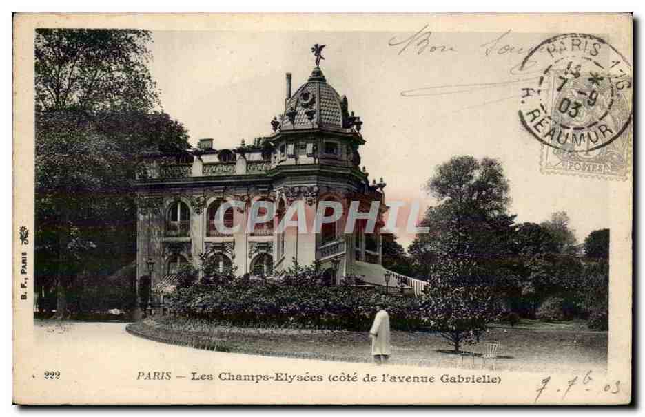 Paris - 8 - les Champs Elysees - Cote Avenue Gabrielle - CPA 