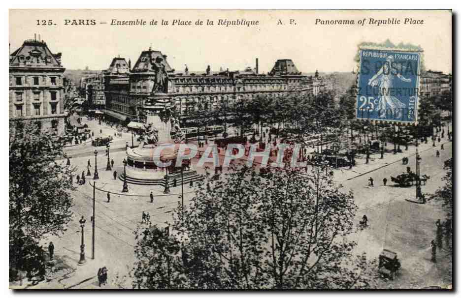 Paris - 10 - Ensemble de la Place de la Republique - CPA 