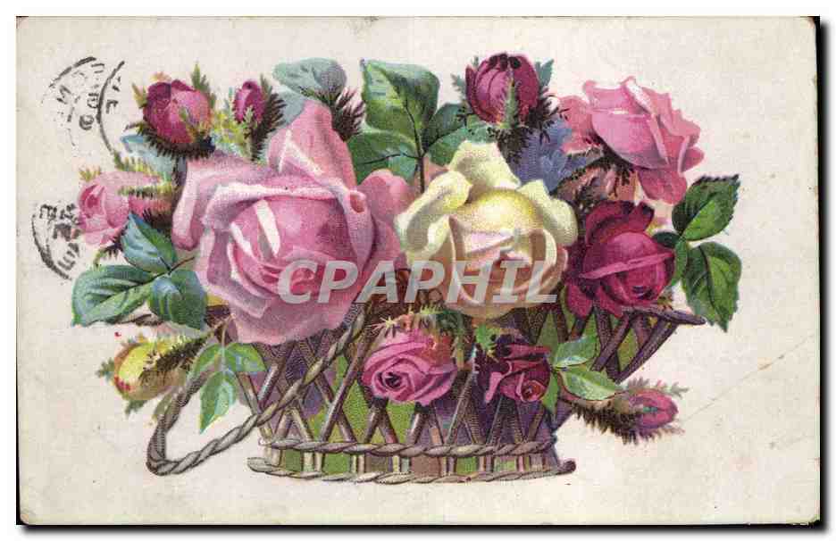 CPA Fantaisie Fleurs Roses