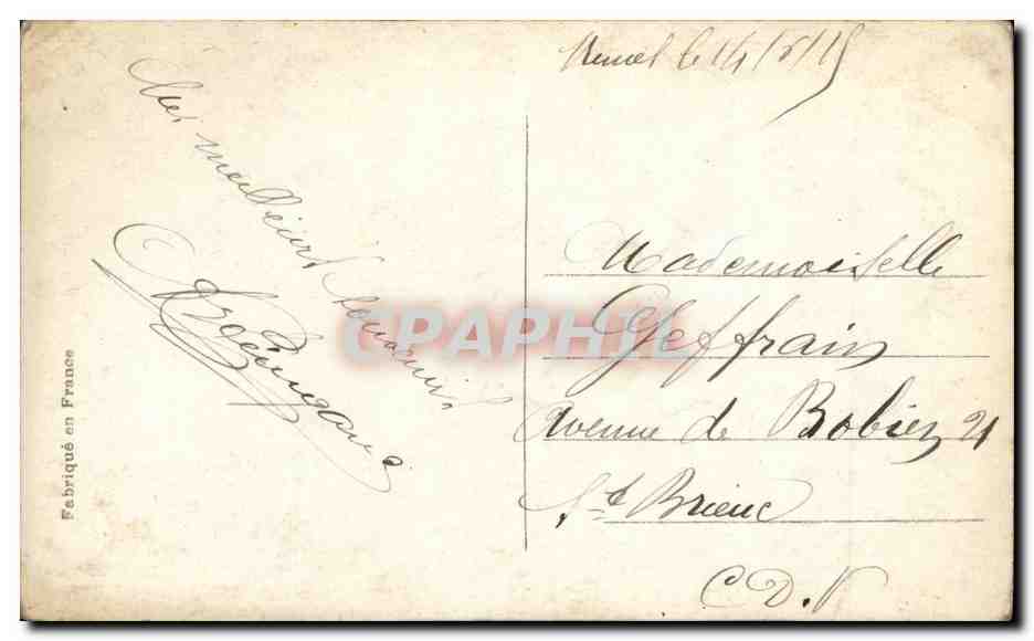 CPA Fantaisie Fleurs Souvenir de Rennes — Rückseite