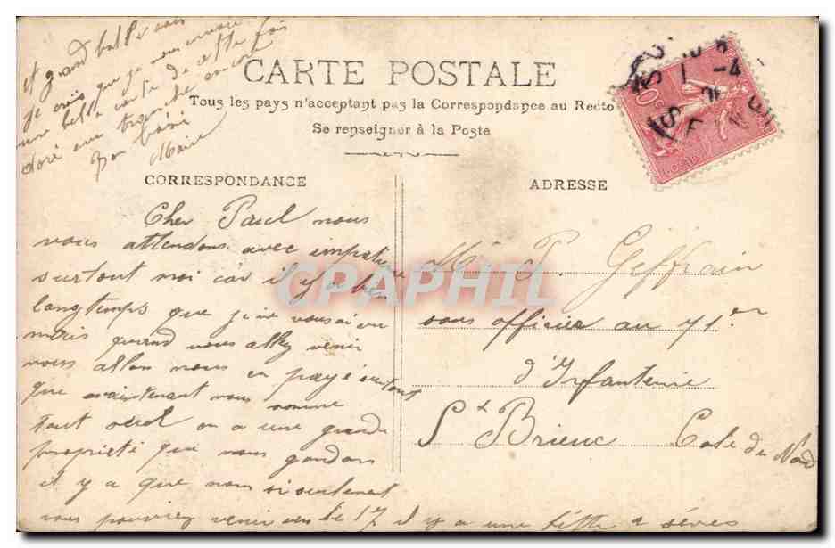 Jeune couple en tenue de soirée — ELD, n° 3328 — Verso