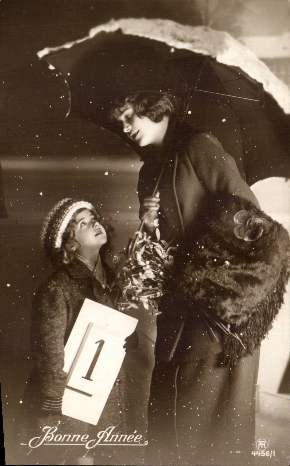 CPA Fantaisie Femme Bonne annee