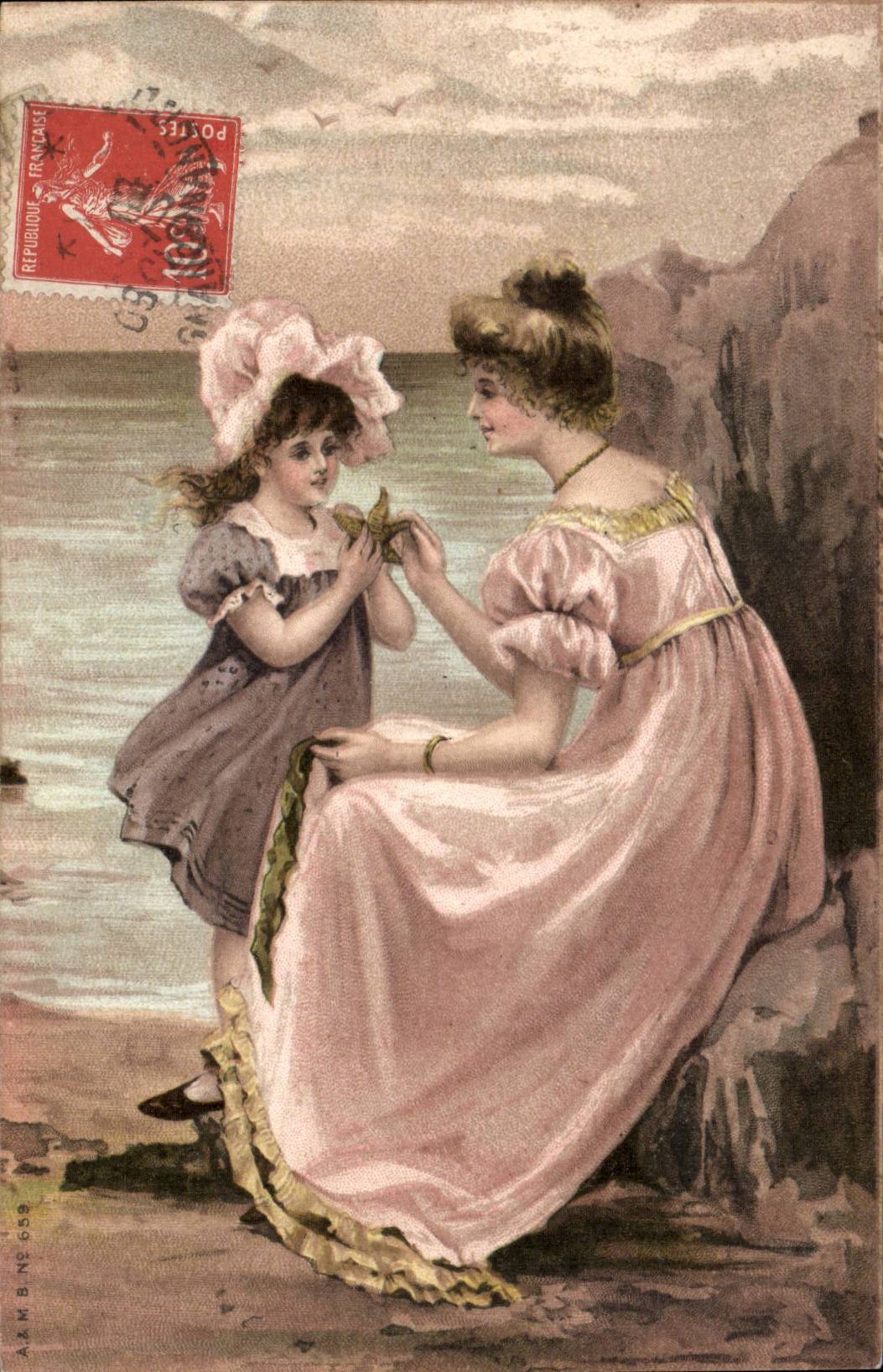 Frau und Kind am Meer — A&M B-N°639 — Verlag A&M
