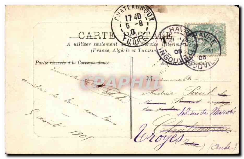 Le Havre CPA Le musee et l'anse des pilotes — Rückseite