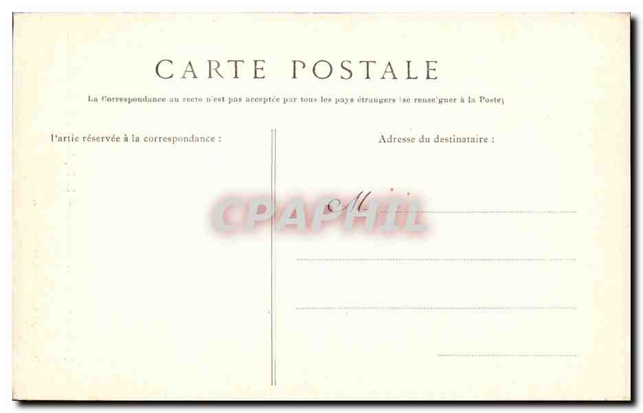 Palacio de Fontainebleau — El Bautisterio y los dos Hermes — Fototipia L. MENARD, Fontainebleau — Reverso