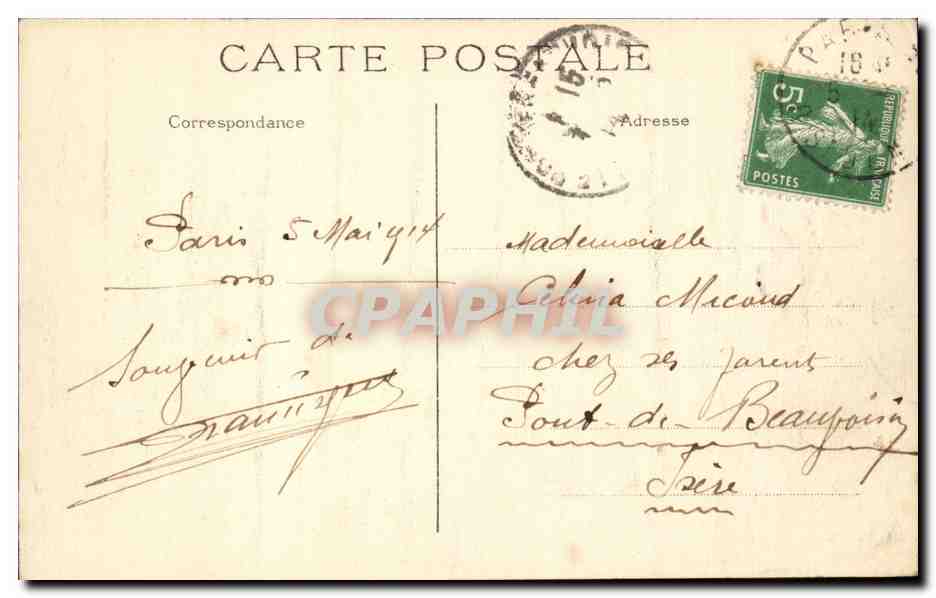 Paris CPA Eglise Saint Etienne du Mont la chasse — Rückseite