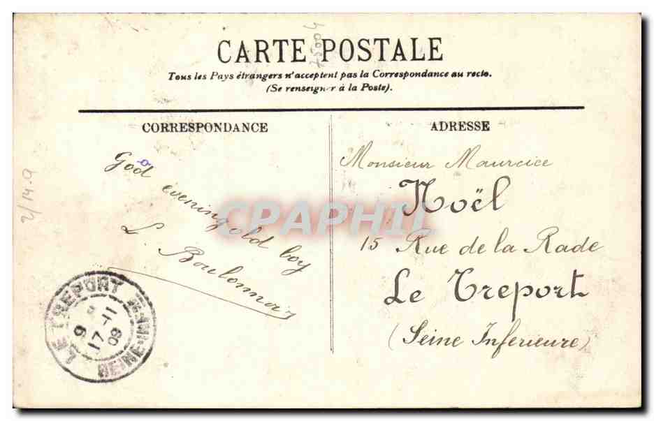 Paris CPA Hotel de ville  — Verso