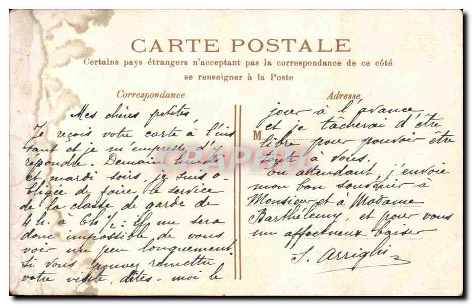 Paris CPA Eglise Saint Augustin — Rückseite