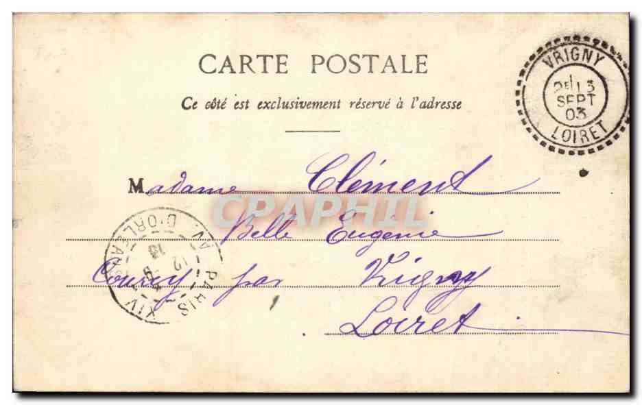 CPA Paris Le parc Monceau Les ruines — Rückseite